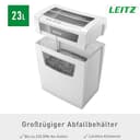 Leitz IQ Aktenvernichter Home Office, 12-10 Blatt (70-80 g/m²), TÜV+GS zertifiziert, Partikelschnitt, Sicherheitsstufe P4, Die Nummer 1 am Markt, 23L Behälter, Schredder für Büro, Weiß, 80090000 - 5