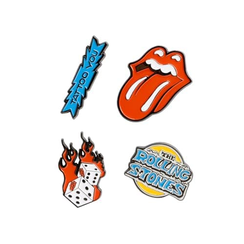 Set Pins Rolling Stones - 4 Figuras, broches : Accesorio camiseta | Merchandising Oficial