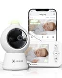 COCOCAM 2K 4MP AI Baby Monitor Video e Audio con 5" LCD, 2,4G/5GHZ WiFi, Rilevamento Volto Coperto, Album Temporale Intelligente, Tracciamento Automatico, Rilevamento Grido, Crittografia AES - 1