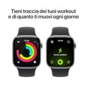 Apple Watch Series 11 GPS, Cassa 42 mm in alluminio grigio siderale con Cinturino Sport nero - S/M - 3