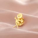 Dreamtimes Smiley Face Figurine Sign Language Spille per donne uomini in acciaio inox dito Stickman Trend Coppia Spilla Pin Punky e stravagante Spilla (Oro) - 4