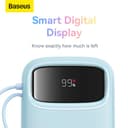 Baseus Qpow2 Banco de energía de Carga rápida con Pantalla Digital de Doble Cable (20000 Mah - 22,5 W - 5 V - 2,4 A), con Cable de Carga Simple Tipo C 3 A 0,3 M - Azul - 6