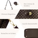 VARLIVOO Bolsos de Mujer Pequeños — Bolso Bandolera Cuero PU con Doble Correa, Elegante Bolsas Mujeres para Trabajo, Viaje y Citas (Marrón) - 5