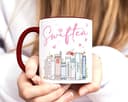 SpecialMe® Tasse Musik Fan Swiftea Geschenk personalisiert mit Namen Best of Album Geschenkidee Freundin Kollegin Familie Weiss-innen-bordeauxrot standard - 3