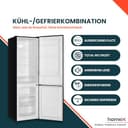 homeX Kühlschrank mit Gefrierfach No Frost, Kühl-Gefrier-Kombination freistehend, groß - 253 Liter, Super-Frost-Funktion, leise Kühlgefrierkombi, Energieklasse C, XXL Kühl Gefrierkombination, schwarz - 2