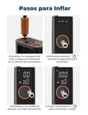Oasser Compresor Aire Portatil 6000mAh 150PSI Inflador Ruedas Coche Pequeño Pantalla LCD Doble Visualización Cable Encendedor 3M Parada Automática Bolsa Almacenamiento para Coche Moto Bicicleta Bola - 9