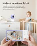 YESIMOM Sistema de Monitor para Bebé 2 en 1 con 2 Cámaras 2K: Pantalla 5" IPS, Detección Inteligente de Llanto con Alerta, 360° PTZ y Seguimiento Automático, App y WiFi - Ideal para Gemelos(Púrpura) - 5