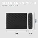 KRONIFY Atlas Herren Geldbeutel aus Leder mit RFID Schutz I Echtleder Portmonee mit Münzfach I Geldbörse für Männer in Carbon mit Geschenk Box - 3