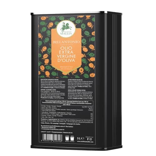 Oleificio Mallia - Kaltgepresstes Olivenöl extra vergine - italienisches Produkt - 5-Liter-Tank - Ernte 2024-2025 - Olio Extravergine D'Oliva 100% Italiano