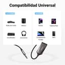 UGREEN Receptor Bluetooth 6.0 Adaptador Jack 3.5mm Aux Auxiliar Conector Audio Coche Manos Libres, Gris Oscuro - 6