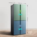 Fridgemaster MQ79394ES Freestanding American 4 Door Fridge Freezer 427L, Total No Frost, Inverter compressor, Silver, 64.3D x 79.4W x 181.6H cm, E Rated - 4