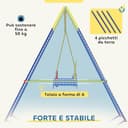 AIYAPLAY 3 in 1 Altalena da Giardino per Bambini, Altalena per Neonato da Interno e Esterno, Altezza Regolabile, Supporti in Acciaio Pieghevoli, Cintura Sicurezza, Facile Montare, 9 Mesi-8 Anni, Blu - 5