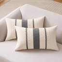 Aisybaklyn Boho Funda Cojin Gris 30x50 cm Moderno Raya Cojín Sofa Algodón Lino Raya Textura Tejida Fundas Cojines 2 Piezas para Bohemia Campo Decoracion Sala de Estar Sofás Dormitorio - 9