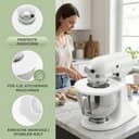 Silikon Spritzschutz Zubehör für Kitchenaid Stand Mixer 4.8L, Rührschüssel mit Spritzschutz Schüssel für Kitchen Aid Artisan 4.5-5 QT, Spritzschutz Kompatibel mit Kitchen Aid Mixer Tilt-Head (Weiß) - 5