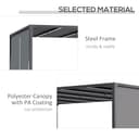 Outsunny 3(m) x 4m Pergola with Solar LED Lights, Sliding Roof Garden Gazebo, Steel Frame Outdoor Sun Shade Shelter for Balcony Patio Porch (Dark Grey) - 5