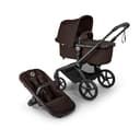 Bugaboo Fox 5 Renew All-Terrain Stroller, 2-in-1 Baby Pushchair, Full Suspension, Easy Fold, Extendable Toddler Seat, One-Handed Manoeuvrability, Black Chassis and Cocoa Brown Canopy - 1