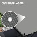 Outsunny Lona de Recambio para pérgola de jardín 3x3 m con 16 Agujeros de Drenaje, Ganchos y Anillas, Cubierta de poliéster para pérgola de cenador, Gris Oscuro - 4