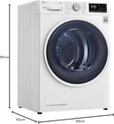 LG RH90V9AVHN Asciugatrice Smart a Carica Frontale 9 Kg, Classe C, Condensazione con Pompa di Calore, Wi-Fi con SmartThinQ, Eco Hybrid, Allergy Care, 60 x 69 x 85 cm - Bianco - 5