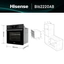 Hisense BI62220AB - Forno Multifunzione, Cavità 61 litri, 7 funzioni, Even Bake, Pulizia Idrolitica AquaClean, 2 manopole Push Pull, Classe A, Colore Nero - 2