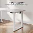 FLEXISPOT 4 Legs Dual Motors Electric Standing Desk 140 * 70cm Height Adjustable Sit Stand Home Office Workstation with Memory Smart Panel, Splice Board, White - 6