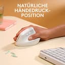 Logitech Lift für Mac, Kabellos Vertikale Ergonomische Maus, Bluetooth, Leise Klicks, Leises Smartwheel, 4 Anpassbare Tasten, Kompatibel mit macOS/iPadOS/MacBook/iMac/iPad - Weiß - 4