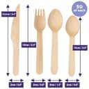 MATANA 200 Posate in Legno Usa e Getta - 50 Coltelli, 50 Forchette, 50 Cucchiai, 50 Cucchiaini - Senza Plastica, Ecologico, 100% Legno Naturale - Feste, Picnic, BBQ, Catering - 3