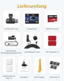 GKU Dashcam per auto anteriore posteriore, 3 canali 4K + 1080P+1080P WiFi con scheda SD da 64 GB, GPS 5 GHz WiFi, schermo IPS da 3", super visione notturna, WDR, sensore G, registrazione loop - 9