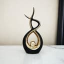 CESTATIVO Estatua de Cerámica, Escultura Modernos, Escultura de Arte Abstracta, Objetos Decoraciones, Decoración Moderna de Salas de Estar Restaurantes Escritorio/Estante (Negro Oro, Grande) - 6