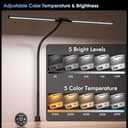 EYOCEAN Schreibtischlampe, Doppelkopf Schreibtischlampe Klemmbar, 24W 80cm Tageslichtlampe Schreibtisch mit Fernbedienung, Dimmbare Monitor Lampe, Büro Tischlampe, Augenschutz Bildschirmlampe - 5