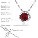 Tuscany Silver Collana da Donna in Argento Sterling con Cristallo Rosso di Luglio da 46 cm/18 Pollici - 4
