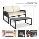 tectake® Set Salottino da Giardino, Telaio in Alluminio Antiruggine, Divano, Cuscini Spessi, Tavolo da Giardino, Regolabile, Set Salotto da Esterno, Design a Corda – Stile 2, 2 Posti + Tavolo - 3