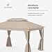 blumfeldt Mondo Dual - Gazebo, 3x4, Doppio Tetto & Zanzariere, Telaio in Metallo Antiruggine, Tende per Privacy, Resistente Gazebo da Esterno, Facile da Montare, Beige - 3