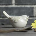 VORCOOL Set di 2 statuette di uccello in ceramica bianca per uccelli moderni sculture artigianali per paesaggio giardino casa ufficio desktop decorazione - 2