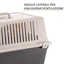 Ferplast Trasportino per Cani e Gatti fino a 15 Kg, Taglia Media, Porta in Ferro Plastificato, Fessure di Aerazione, 40x60x38 cm, Atlas 30 EL Rigido, Nero - 6