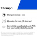 HP LaserJet M140w 7MD72F, Stampante Multifunzione Laser A4, Monocromatica, Stampa Fronte e Retro Manuale in Bianco e Nero, 20 ppm, Wi-Fi, Smart, Bianca - 2