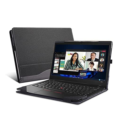 Laptop-Hülle für Lenovo ThinkPad X1 Carbon Gen 9 X1 Carbon Gen12/10/Gen11 X1 Yoga Gen 8 7 6case2023 All-Inclusive-Schutzhülle 14 Zoll (35,6 cm), PU-Leder, Innentasche (Dunkelgrau)