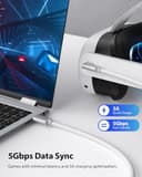 Stouchi Long VR Link Cable 5M Compatible with Meta Oculus Quest 3 Quest 2 PICO 4 USB 3.0 to USB C Data Cable White - 4