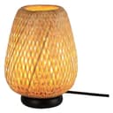 BARCELONA LED Lampada da Tavolo in Rattan CARL E27, Stile Giapponese Naturale, Lampada Comodino Bambù, Design Nordico Vintage Industriale, per Camera da Letto Soggiorno Ufficio Ristorante Caffè - 1