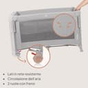 Lionelo Ellen Lettino da Viaggio 3 in 1 – Culla Co-Sleeping con Fianco Abbassabile, Box Bambini con Materasso a 2 Livelli, 125 × 65 × 78 cm, Uscita Laterale Zip, Ruote con Freno, Borsa da Trasporto - 7