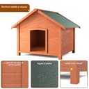 BAKAJI Cuccia per Animali Domestici in Legno di Cipresso, Casetta per Cani e Gatti con Tetto Spiovente Apribile, Casa da Esterno ed Interno Resistente Intemperie, Tettoia Asfaltata, 89 x 84 x 76 cm - 5