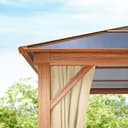 TOOLPORT Gazebo da giardino 3x4 m look quercia, tetto ca. 8mm policarbonato, 4 teli laterali color crema - 4