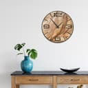 Giallobus - Reloj premium - Simple relief - Madera de MDF - Premium 45x45cm - n.13 Wood section - Artesano Made in Italy - Silencioso - Idea de regalo - Doble nivel moderno - 3