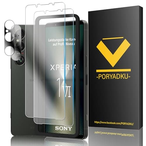 2+2 Pezzi Pellicola Vetro Temperato Per Sony Xperia 1 VI 5G, 2 Pack Pellicole Protettiva e 2 Pezzo Protector Fotocamera, Durezza 9H, Anti-Impronte, Senza Bolle, Ultra HD