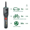 Bosch elektrische Fahrradpumpe/Luftpumpe/Mini Kompressor EasyPump (3,0 Ah Akku, 3,6 Volt, Autostop-Funktion, 150 PSI, 10,3 bar, LED, über USB-C® wiederaufladbar, im Karton) - 9