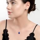 HENRYKA 925 Sterling Silver & Lapis Lazuli Classic Oval Necklace | Minimal Pendant | Birthstone Gifts | Hypoallergenic Women's Jewellery with Gift Box - 3