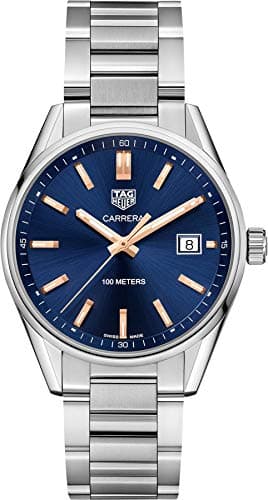 TAG Heuer Men's Carrera 39mm Steel Bracelet & Case Swiss Quartz Blue Dial Analog Watch WAR1112.BA0601