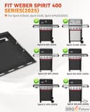 6787 Full Size Griddle Insert with Handles for Weber Spirit 400 Series (2025 Models) and Weber Spirit 300(2016–2024), Flat Top Grill Replacement for E425 S425 E435 EP425 EP435 E310 E320, Carbon Steel - 3
