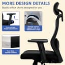 Milacyee Silla Oficina, Silla Ergonomica Escritorio, Silla Ergonómica con Reposacabezas, Reposabrazos,90°-130° Bloqueable Respaldo,Ajuste de Altura,Silla de Escritorio Capacidad de Peso 150KG - 6