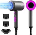 Ionen Föhn AC Motor 1800W Haartrockner, slopehill Schnelltrocknen Hair Dryer, Salon Haarfön mit Heiß-/Kalttaste, 3 Fön Concentrators and Diffuser, 3 Temperatureinstellungen, 2-Gang（Violett） - 1