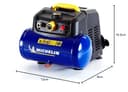 Michelin Compressore d'Aria Portatile MBL6, Compressore Aria Oil-Free da 6 Litri, Manometro Integrato + Kit (Include pistola di gonfiaggio, tubo a spirale, 3 ugelli) - 9
